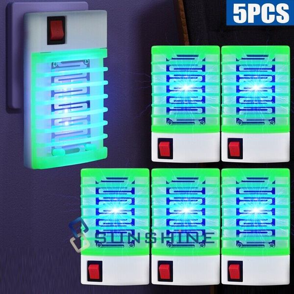 5 Electric Mosquito Zapper Plug in Gnat Fly Trap Bug Night Light LED Repellent