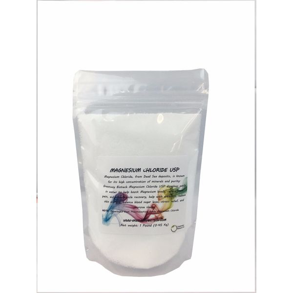 Magnesium Chloride Pharmaceutical Grade 100% Edible "Greenway Biotech" 1 Pound