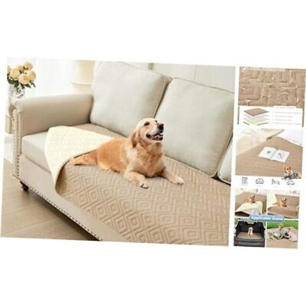 Waterproof Dog Blanket, Soft Dog Bed Cover Pet 30x70 Inch Camel+beige