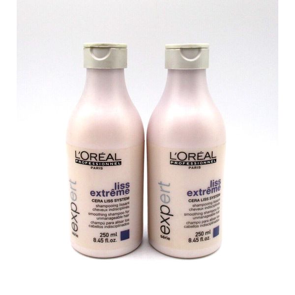 Lot/2 LOreal Liss Extreme Cera Liss System Smoothing Shampoo ~ 8.45 oz x 2  ~
