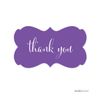 Andaz Press Fancy Frame Rectangular Label Stickers, Thank You, Purple, 36-Pack Wedding Decorations, Wedding Favors, Stickers for Packaging, Party Favor