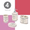 Paris Collection 4-Piece Ceramic Bath Accessories Set w/Soap Pump Dispenser -NEW