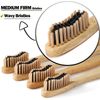 10 Pack  Bamboo Toothbrushes Biodegradable Soft Medium Charcoal Bristles