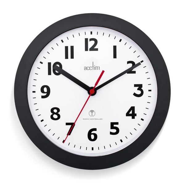 Acctim 74313 Parona, Black Radio Controlled Wall Clock