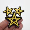 Ezy-Life 5 Point Star Pentagram 3 Pcs Sew-On Embroidered Patch Applique