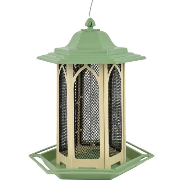 NEW Perky-Pet GAZ01 Green 3.5 lbs. Capacity Metal Gazebo Chalet Wild Bird Feeder