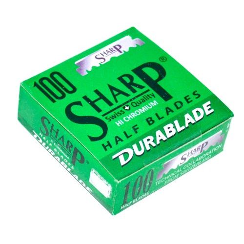 Sharp Hi-Chromium Stainless Straight Edge Barber Razor Blades for Professional Barber Razors, 100 Blades