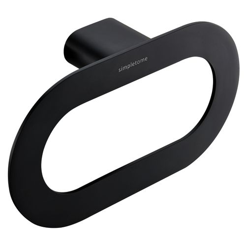 simpletome Towel Holder for Bathroom Wall Hand Towel Ring Never Rust Zinc Alloy Simple Modern Design (Matte Black)