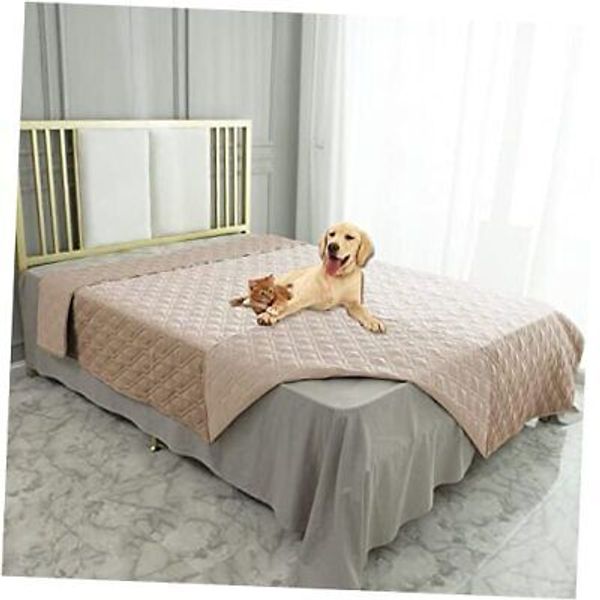 Waterproof Blanket Reversible Dog Bed Cover Pet 68x82 Inch (Pack of 1) Beige