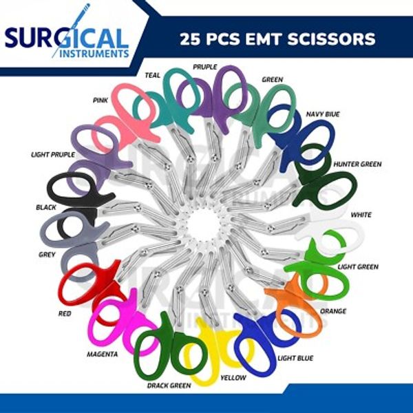25 EMT Shears Scissors Bandage Paramedic EMS Supplies 5.5"