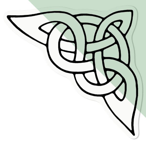 Small 100mm 'Celtic Corner' Clear Static Window Cling Sticker/Decal (Black) (WC00036232)