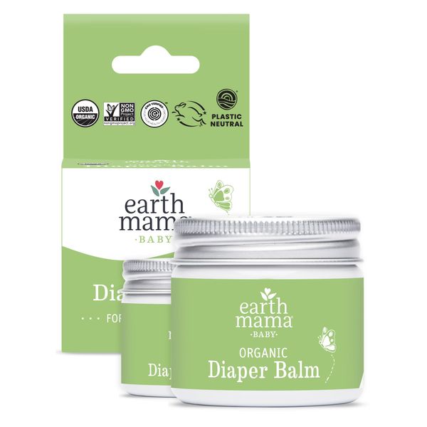 Earth Mama Organic Diaper Balm | Diaper Cream for Baby | EWG Verified, Petroleum & Artificial Fragrance-Free with Calendula for Sensitive Skin, 2-Fluid Ounce (2-Pack)