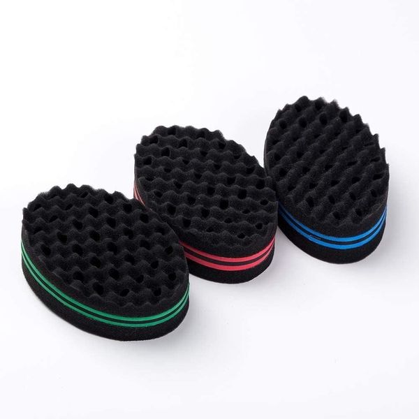 Hair Sponges for Black Men Curls, Magic Barber Sponge Brush Curl Twist Hair Sponge Big Holes Double-Sided Comb Twist Hair Wave Brush Afro Curling Coil Care Tool Dreads Locking Suitable For Curly Hair