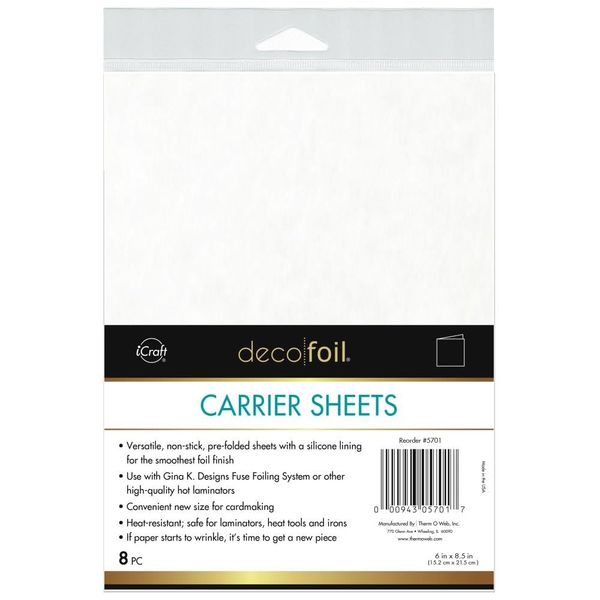Deco Foil Carrier Sheets 6"X8.5"-8/Pkg
