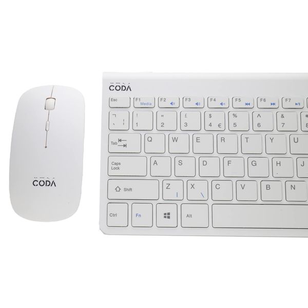 kenable CODA Wireless Mouse & Keyboard Compact for Android PC Laptop Mac White