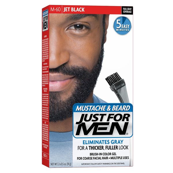 Just for Men Color Gel Mustache, Beard & Sideburns 115 Jet Black 1 Each