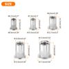 sourcing map 77Pcs Rivet Nut Flat Head, #8, #10, 1/4", 5/16", 3/8" Threaded Insert Nuts Knurled Body