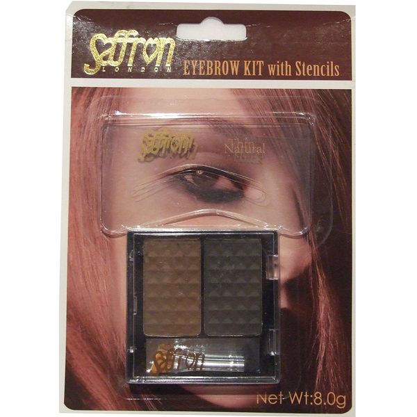 SAFFRON EYEBROW KIT WITH STENCILS - DARK BROWN by Saffron