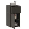 Outdoor Towel Rack for Pool w/ Two Storage Space Towel Rack, Dark Brown