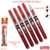 Montex 5 x 0.7mm Tip Winner RED Quick Drying Gel Pens Angle Comfort Soft Grip