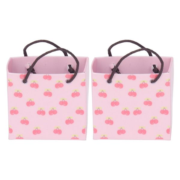 JTLB 2pcs Miniature 1:12 Dollhouse Paper Shopping Bags, Innovative Simulation Collectible Accessories for Dollhouse (K)