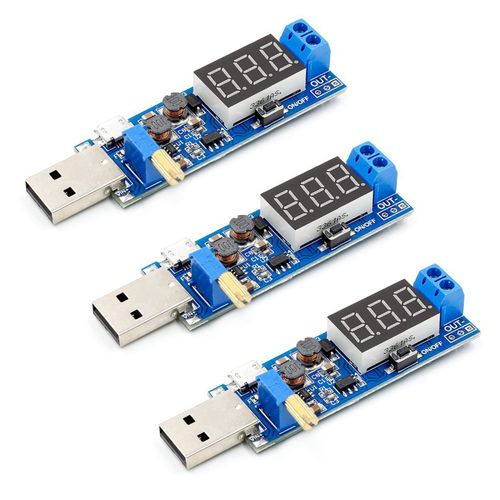 LIKENNY DC-DC USB Buck-Boost Converter 3PCS Buck Voltage Regulator Power Supply Module 5V to 3.3V 9V 12V 24V Step Up Step-down Power Supply Module