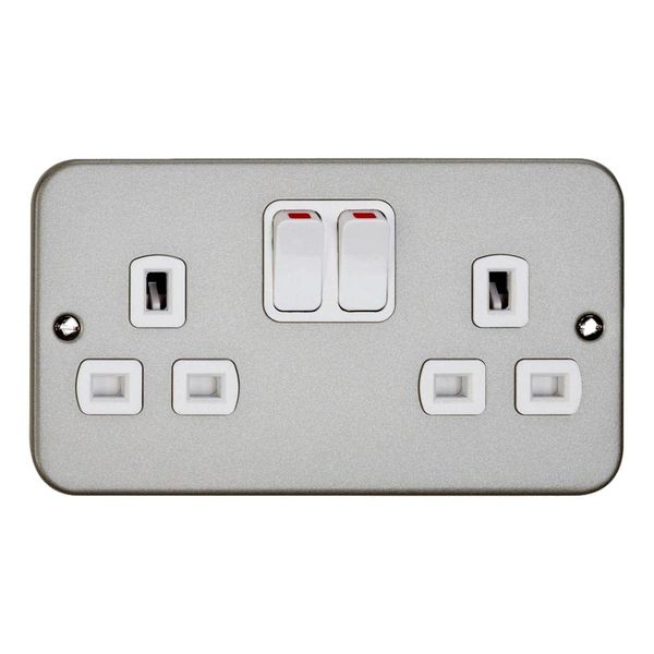 Deta M1209DP Metalclad Switch Socket with Surface Box 13 Amp - 2 Gang DP