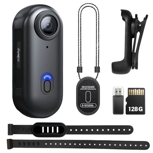 SHPTDJTIC 128G 4K Body Camera, Thumb Size Cam,Wearable Camera with 360°Rotatable Clip & Magnetic Clip,120 Minutes for Recording,Take for Lecture, Traveling,Pet Walking,Outdoors Activities (4k-B-128G)
