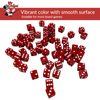 MR CHIPS D6 Standard 16 mm Opaque Dice with Pip Dots - 50 Pack - Red
