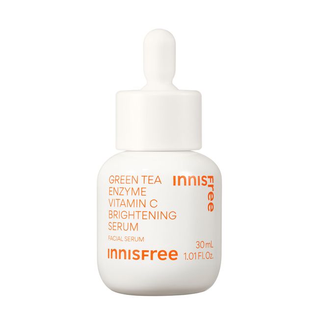 innisfree Green Tea Enzyme Vitamin C Brightening Serum for Dark Spot Fading, Korean Face Serum for Glow