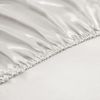 MILVOWOC Queen Satin Fitted Sheet - Ivory White, Soft Bottom - 1 Piece