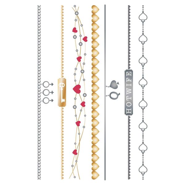Hotwife Kinky Temporary Tattoo Anklets Sheet