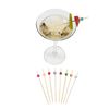 Fun Express 4 3/4" Bulk 100 Pc. Multicolored Bright Bead Wooden Cocktail Picks