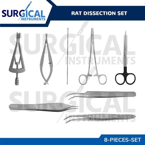 8 Pcs Rat Dissection Set German Grade Surgical Veterinary Instrument Kit