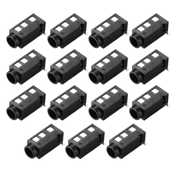 sourcing map 3.5 mm Audio Jack Connector PCB Mount Female Socket 4 Pin PJ-320D 15pcs