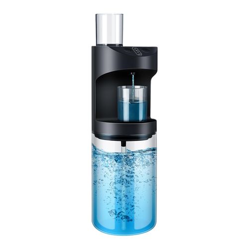 Automatic Mouthwash Dispenser, 19.35oz Touchless Electric Wall-Mounted & Countertop, Rechargeable Mouth Wash Dispensers for Bathroom with Magnetic Cups for Kids & Adults, Black