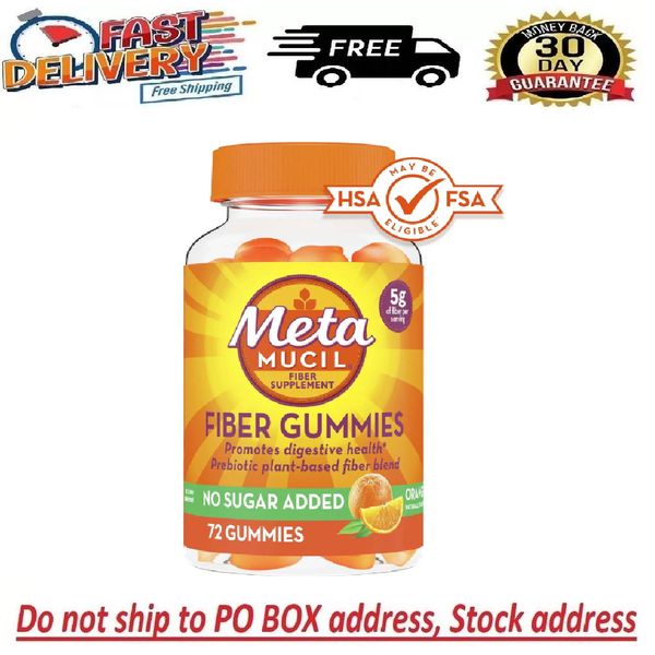 Metamucil Fiber Supplement Gummies Orange Flavor (72 Count 1 oz) for Adult