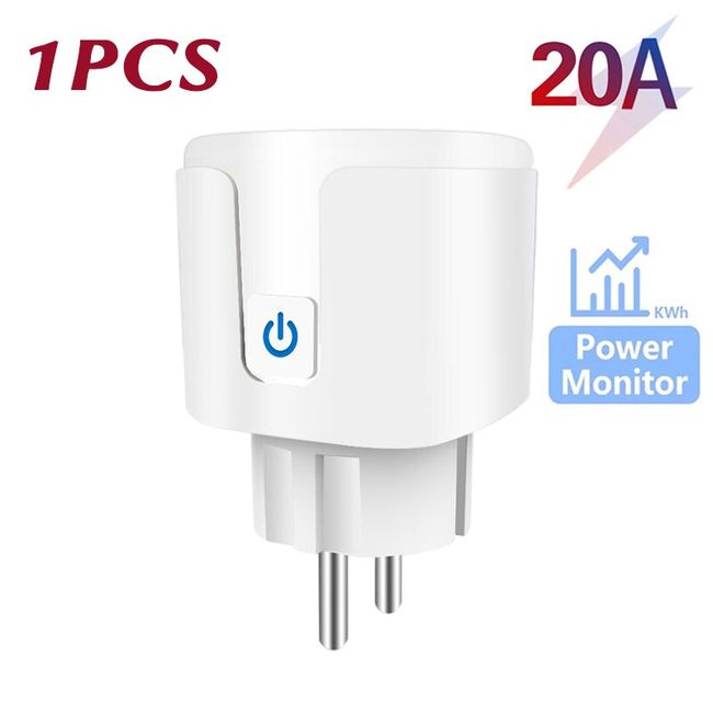 16A 20A WiFi Smart Plug EU Smart Socket With Power Monitor Timing Function  Tuya Smart Life