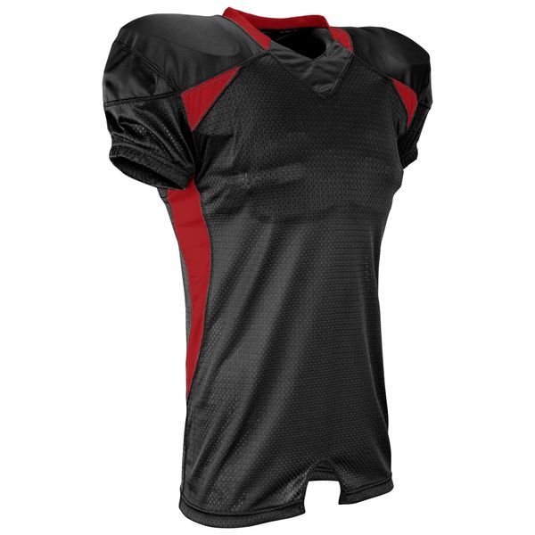 Champro Youth Huddle Stretch Polyester Dazzle Jersey, Black, Scarlet, X-Large