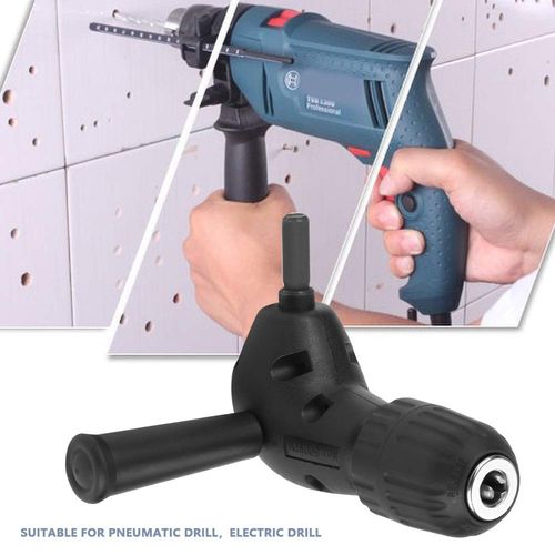 Jadeshay Right Angle Drill Attachment,9.5mm Right Angle Bend Extension Drill Chuck Converter Adapter 90 Degrees Electric Drill Attachment Angle Drill Adapter for Tight Corner