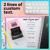 ExcelMark 2445 Date Stamp with Text - Blue and Red Ink (Pink Mount, Custom)
