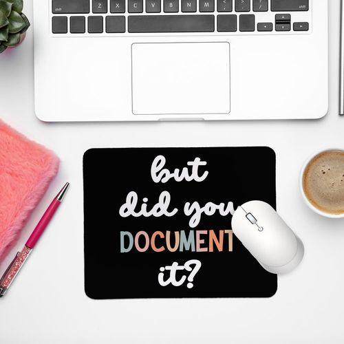 Rusenbao Funny Work Mouse Pad, But Did You Document It, Small Mouse Pads for Desk, Non-Slip Rubber Base Mouse Pads for Wireless Mouse, Computers, Laptop, Office, 9.5x7.9 Inch