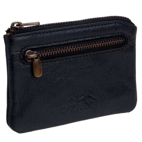 Oakridge Leather Men's RFID Coin Purse with Key Ring