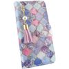 BASIO active3 case notebook type charm tassel strap cute TPU stand function BASIO active3 smartphone case cover (BASIO active3, blue bird)