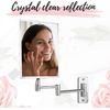 MIRRORVANA Frameless Wall Mount Mirror for Bathroom with 11" Extension Swivel, No Magnification, Rectangular 8.7" x 6.3" Surface, Chrome
