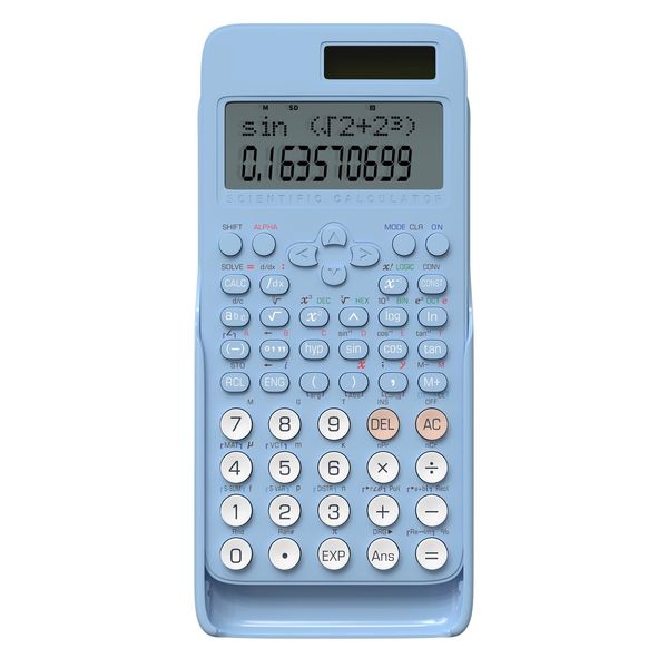 NEWYES Advanced Scientific Calculator, 401 Calculation Functions, Ideal for Junior High School College Student Study and Exam (Blue)