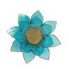 Capiz Lotus Light Light Blue 5e Chakra Gold Edge - 13.5 cm
