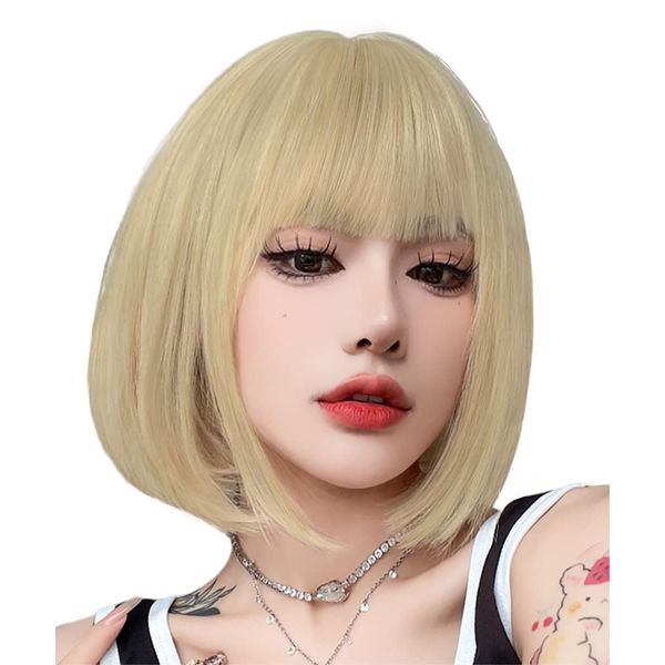 AISI QUEENS ウィッグ ボブ 金髪 ショート フルウイッグ かつら