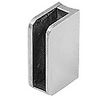 Brushed Stainless Closed Bottom Right Hand Radius Base 3/8" Glass Clip