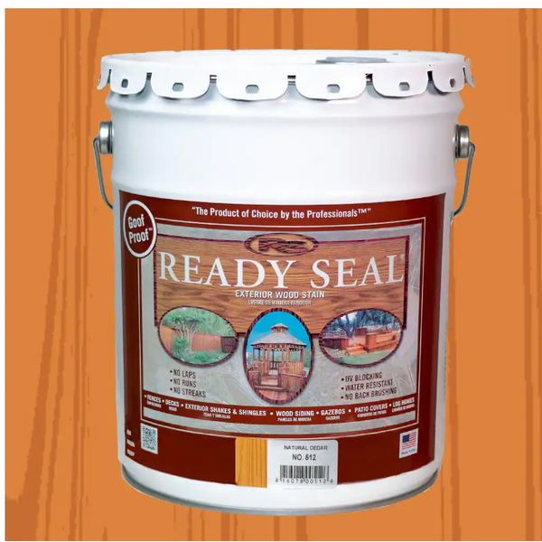 Ready Seal, 512 Natural Cedar Exterior Wood Stain and Sealer, 5 Gal